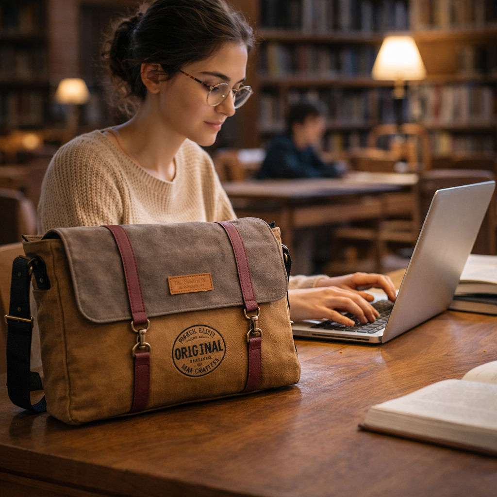 Brown Unisex Laptop Messenger Bag for Everyday Use